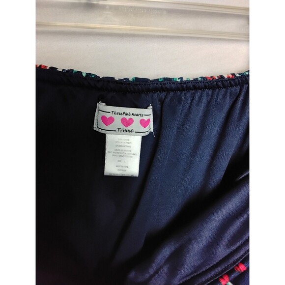 Trixxi Junior's Strapless Navy Aztec Print lightweight Casual Mini Dress Large - Picture 3 of 3